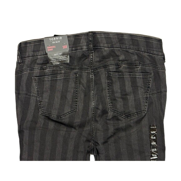 NEW Torrid Womens Size 16 Bombshell Black Stripe High Rise Stretch Skinny Jeans - Picture 7 of 9